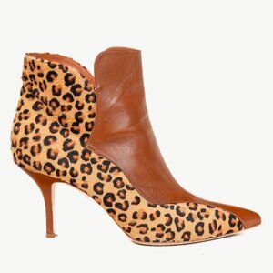 Malone Souliers Jordan Handmade Cheetah Brown Calfskin Booties